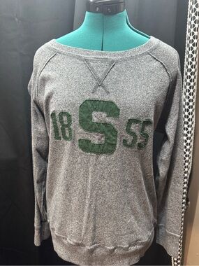 Camp David MSU Heather Grey Pullover with Spartan Logo